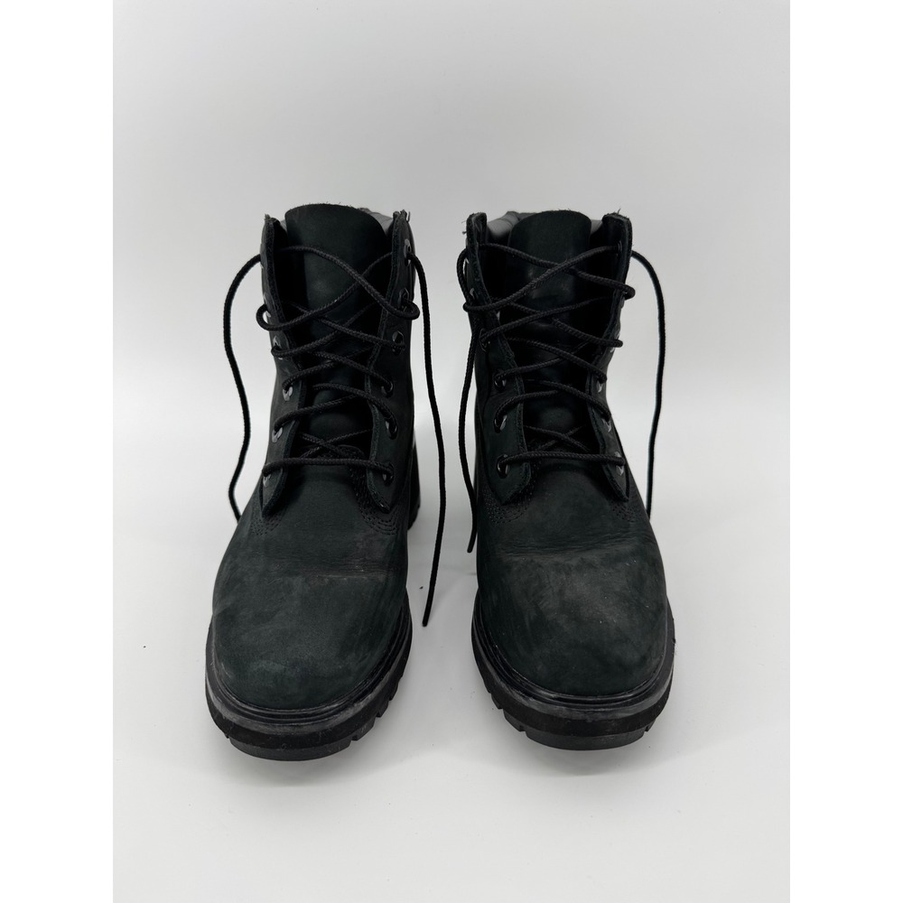 Timberland Kinsley Waterproof Black Nubuck Block Heel Boots Size 6.5